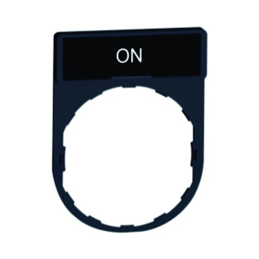 [AUT.04.115] Porta-etiqueta para pulsador 30 x 40mm con etiqueta "ON" de8 x 27mm, plástico, Harmony XB5 y Harmony XB4