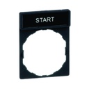 Porta-etiqueta para pulsador 30 x 40mm con etiqueta "START"de 8 x 27mm, plástico, Harmony XB5 y Harmony XB4