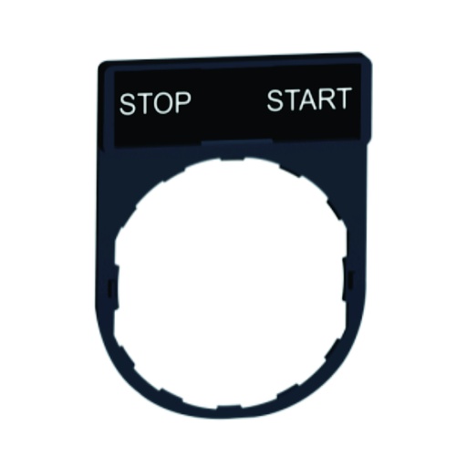 [AUT.04.112] Porta-etiqueta para pulsador 30 x 40mm con etiqueta "STOP-START" de 8 x 27mm, plástico, Harmony XB5 y Harmony XB4