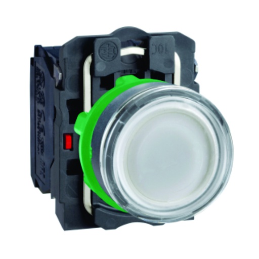 [AUT.04.129] [XB5-AW3165] Pulsador iluminado blanco, plástico, bombillo no incluido, 22mm, 1NA + 1NC, 250V, Harmony XB5