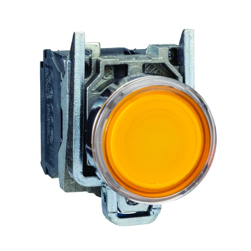 [AUT.04.138] [XB4-BW35M5] Pulsador iluminado LED integrado, amarillo, metálico, 22mm,1NA + 1NC, 220→240V, Harmony XB4
