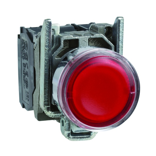 [AUT.04.136] [XB4-BW34G5] Pulsador iluminado LED integrado, rojo, metálico, 22mm, 1NA+ 1NC, 110→120V, Harmony XB4