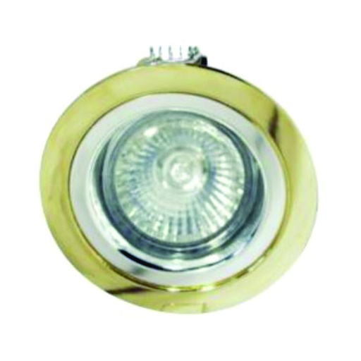 [ILU.01.1176] [046250057-DEPURADO] SYLVANIA Spot DI-1014, 3.5" para MR16, 50W máximo, 120V, color cromo y dorado