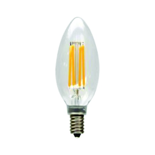 [ILU.06.542] [F4B10D27] MAXLITE Bombillo LED tipo torpedo 4W, 2700K, luz cálida, rosca E12