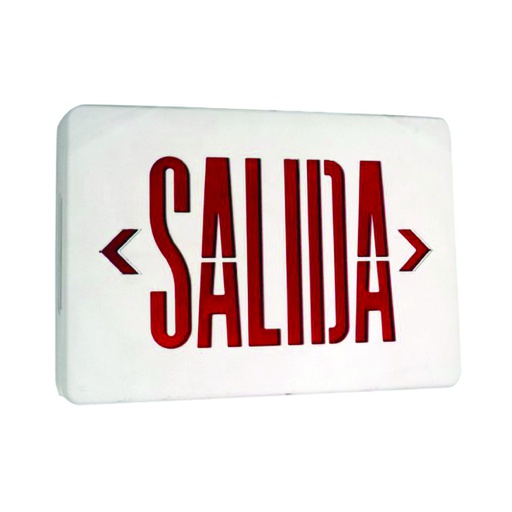 [ILU.01.1194] SYLVANIA Rótulo de salida LED E-50G UL, letras color rojo "SALIDA", 120/277V