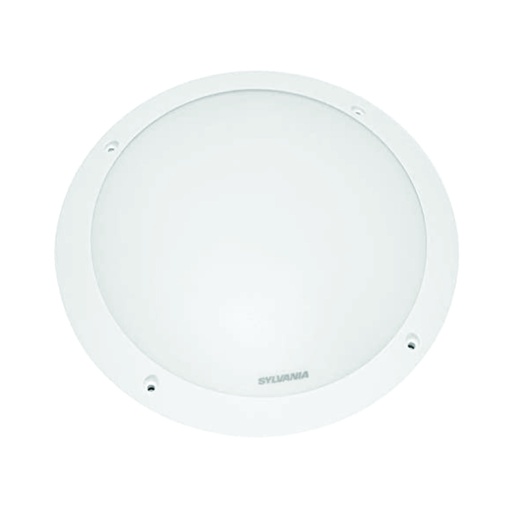 [ILU.01.895] SYLVANIA Luminaria Brio plafón redondo para 1 bombillo rosca E27, housing blanco,  IP66