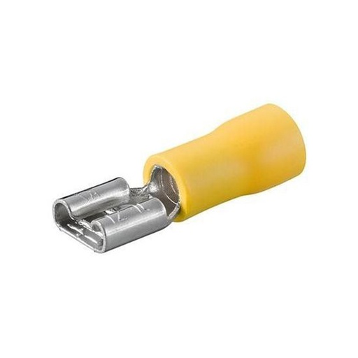 [CAB.09.154] [FE-6-6] Terminal hembra aislado FE-6-6 amarillo para cable 12-10 AWG