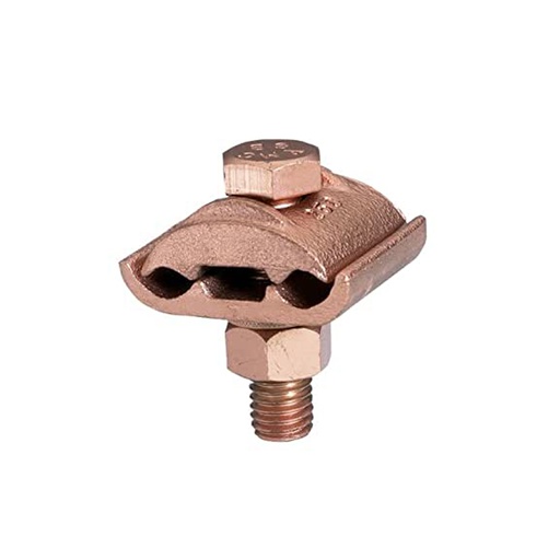 [CAB.09.214] Conector de tierra doble en bronce para 2 conductores para cable 2/0 AWG - 250 MCM