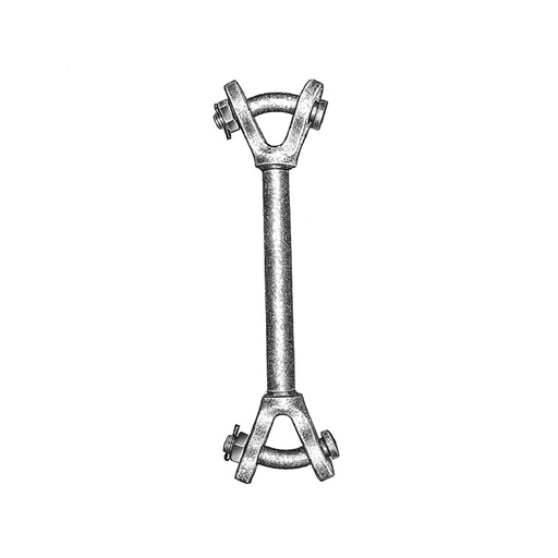 [HYA.03.129] [HYYC-30-15] HUBBELL Horquilla de extensión recta Y-Y Clevis, galvanizada, tensión máxima hasta 30,000 lbs