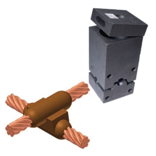 [CAB.12.175] [PR3/0-3/0] M9408 - Molde para soldadura exotérmica tipo CC-11 de cable3/0 con cable 3/0 en cruz