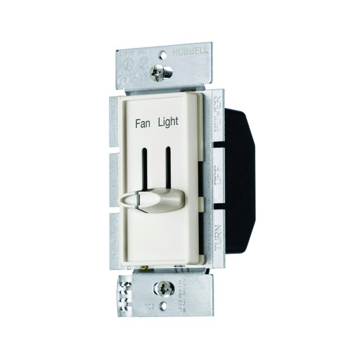 [WIR.03.041] HUBBELL RS2LFSQLA Control de velocidad para ventilador de 3velocidades y dimmer 1.5A, 120V, light almond