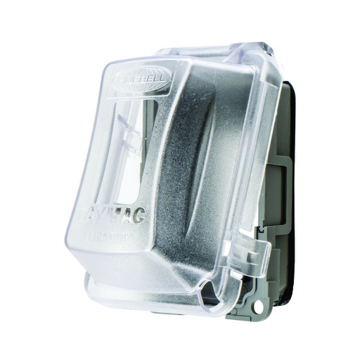 [WIR.03.628] [RW58300] HUBBELL RW58300 Cubierta de policarbonato para tomacorrientes en intemperie, para uso horizontal o vertical, 1 gang, transparente