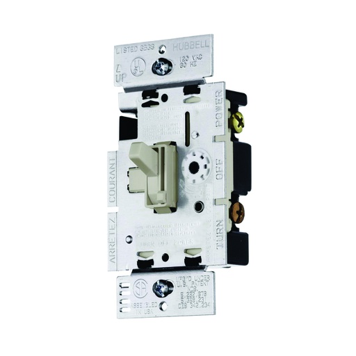 [WIR.03.060] HUBBELL RAYCL153PLA Dimmer e interruptor para CFL y LED, 3 vías, 1 gang, vertical, light almond