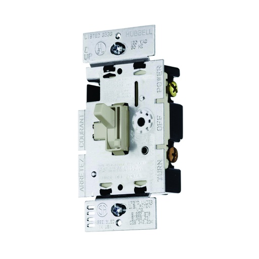 [WIR.03.060] HUBBELL RAYCL153PLA Dimmer e interruptor para CFL y LED, 3 vías, 1 gang, vertical, light almond