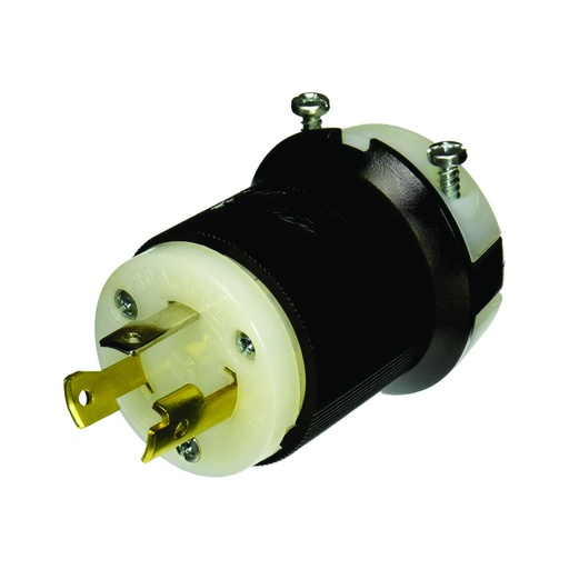 [WIR.04.255] [HBL2611] HUBBELL HBL2611 Enchufe Twist-Lock® industrial, 2P, 30A, 3H, 125V, configuración NEMA L5-30P, terminal de tornillo