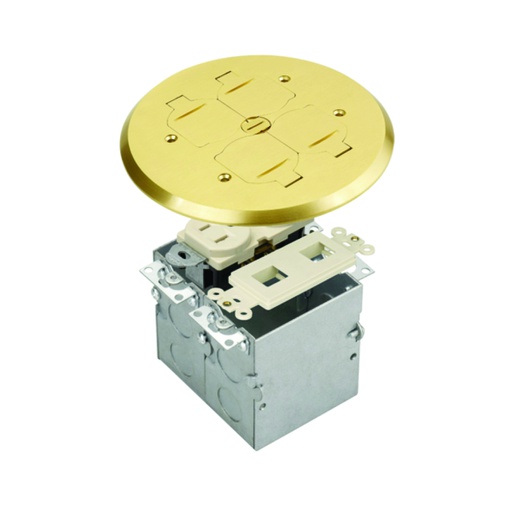 [WIR.03.749] [805549-C-D] Caja para piso doble, 2 Gang, brass, UL