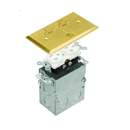 [WIR.03.748] [705507-C] Caja para piso sencilla, 1 Gang, brass, UL