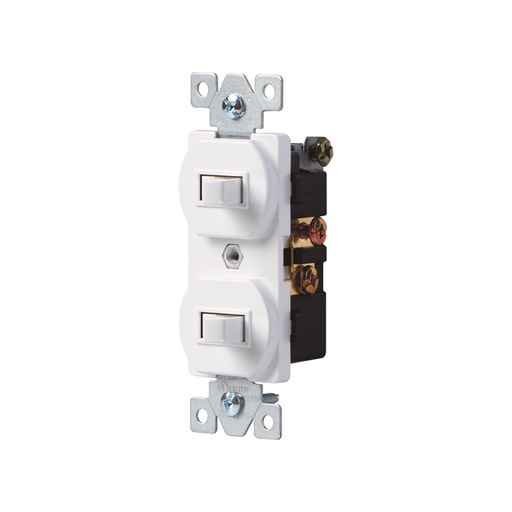 [WIR.03.761] Interruptor doble 15A, 120-277V, blanco, UL