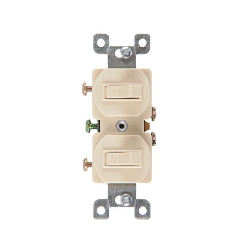 [WIR.03.762] Interruptor doble 15A, 120-277V, light almond, UL