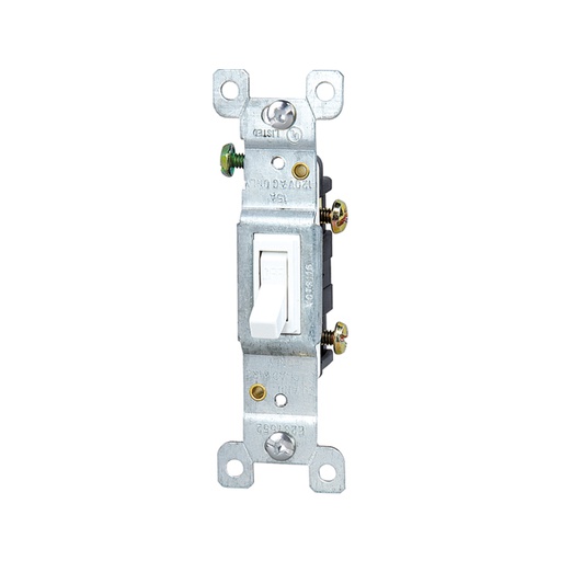 [WIR.03.759] Interruptor sencillo 15A, 120-277V, blanco, UL