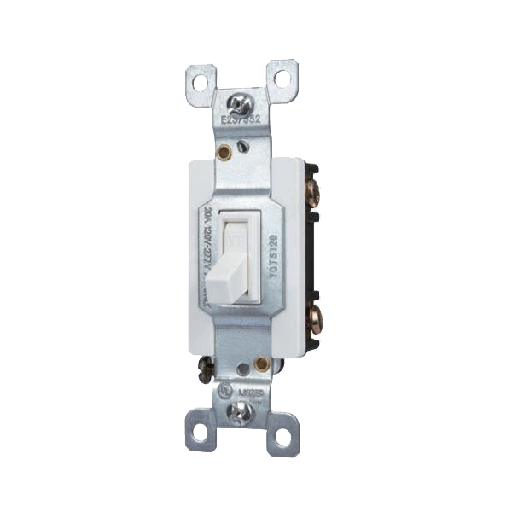 [WIR.03.787] Interruptor sencillo 20A, 120-277V, blanco, UL