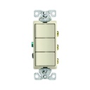 Interruptor triple decorativo 15A, 120-277V, light almond, UL