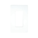 Placa decorativa plástica de pared sin tornillos, 1 Gang, blanco, UL