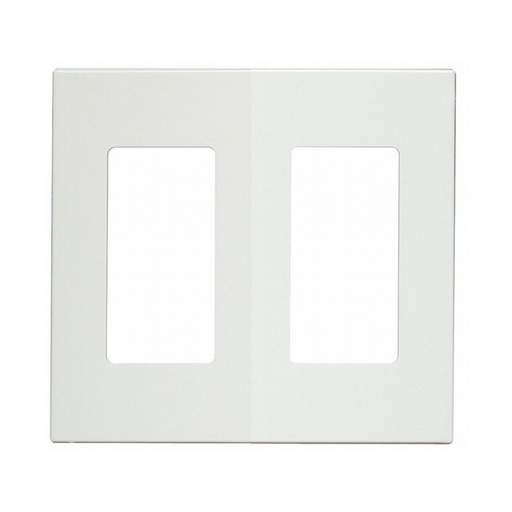[WIR.03.793] [SI8832N-W] Placa decorativa plástica de pared sin tornillos, 2 Gang, blanco, UL