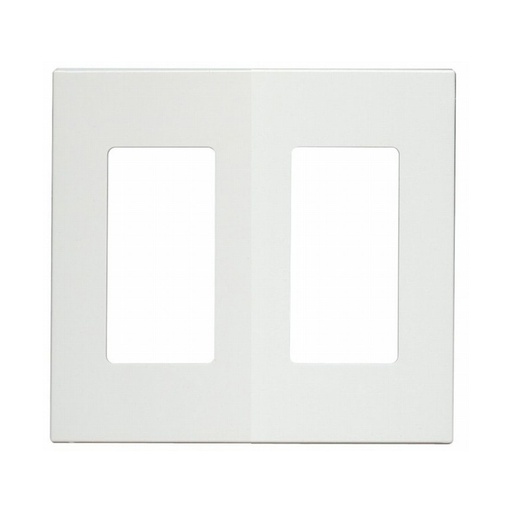 [WIR.03.793] Placa decorativa plástica de pared sin tornillos, 2 Gang, blanco, UL