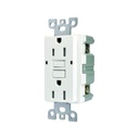 Tomacorriente doble GFCI 15A, 125V, blanco, UL