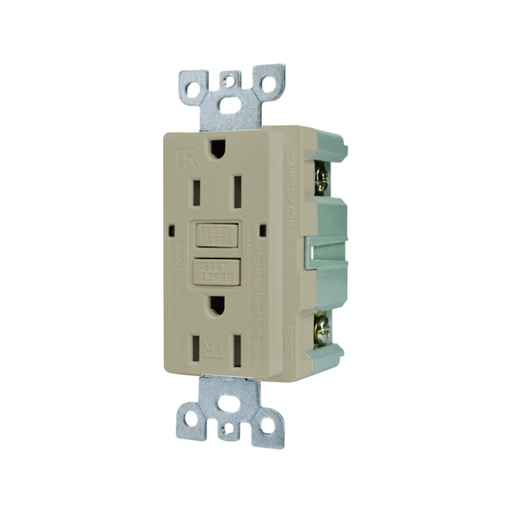 [WIR.03.745] Tomacorriente doble GFCI 15A, 125V, light almond, UL