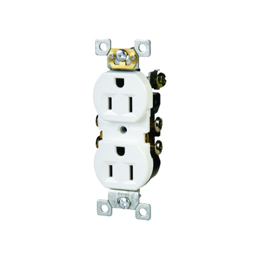 [WIR.03.758] Tomacorriente doble 15A, 125V, blanco, UL