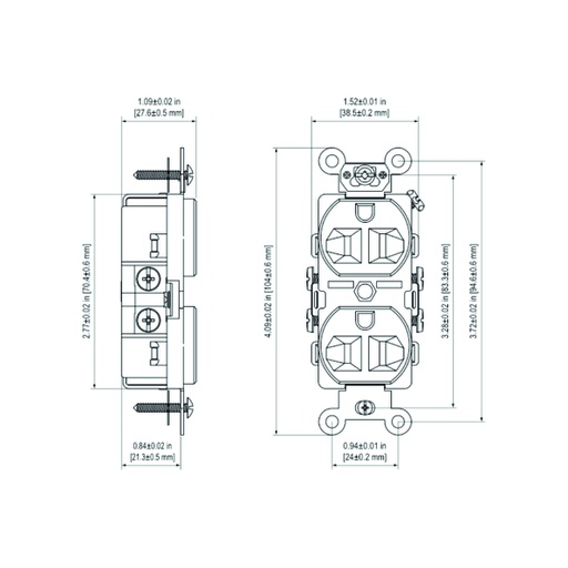 [WIR.03.805] [YQ20RH-I-LA] Tomacorriente doble grado industrial, 20A, 250V, NEMA 6-20R, light almond, UL