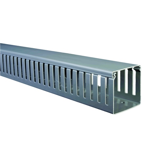 [COM.01.117] [DXN10122] DEXSON Canaleta ranurada gris de 80mm x 80mm x 2 metros