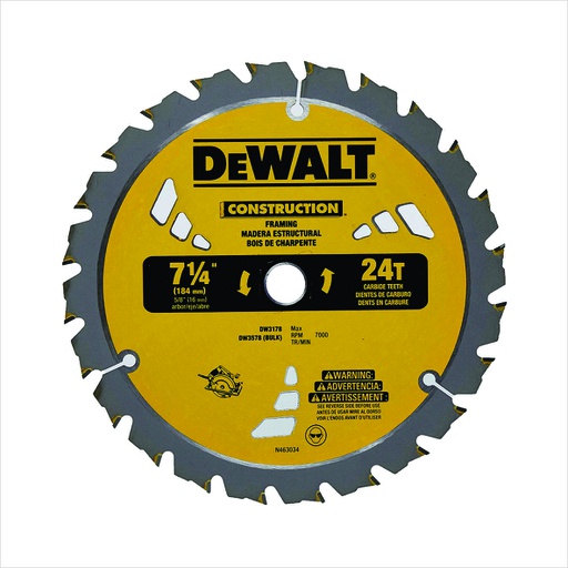 [HER.08.101] [DW3578B10] DEWALT Disco de corte de 7¼" x 24T