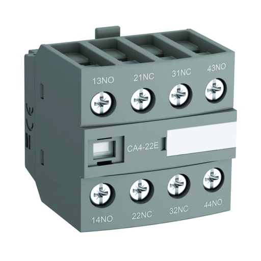 [AUT.01.001] [CA4-22E] Bloque auxiliar de contactos 2NO + 2NC, conexión frontal, terminales de tornillo