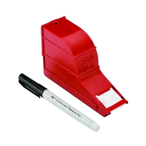 [CIN.01.055] Dispensador con cinta blanca marcadora de cables de 25mm x 54mm conboligrafo de ½"