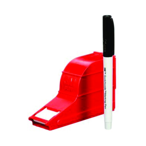 [CIN.01.059] [SLW19X35] Dispensador con cinta blanca marcadora de cables de 19mm x 35mm con boligrafo de ½"