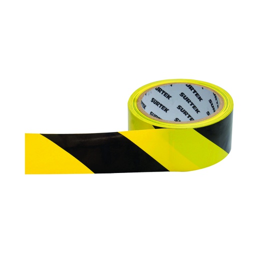 [HER.04.718] [138060] SURTEK Cinta de señalización amarillo y negro de 18 metros