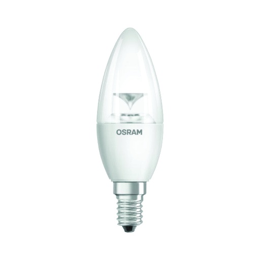 [ILU.06.438] [950820040] OSRAM Bombillo LED tipo torpedo, 6W, 120V, 450Lms, 2700K, luz cálida, dimeable, rosca E12