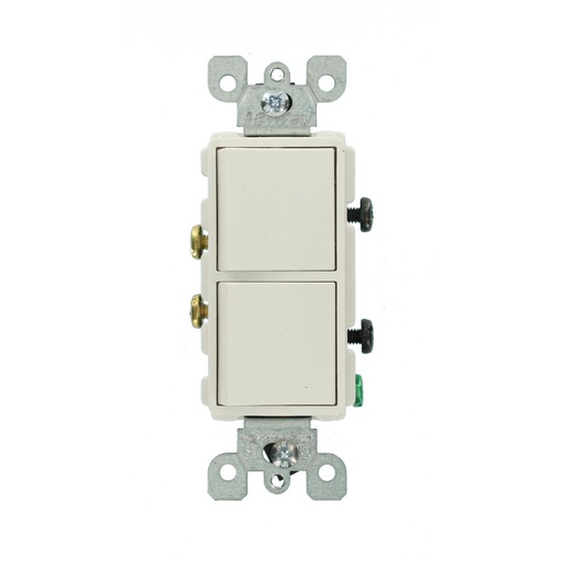 [WIR.03.815] Interruptor doble decorativo 15A, 120-277V, light almond, 3 way, UL