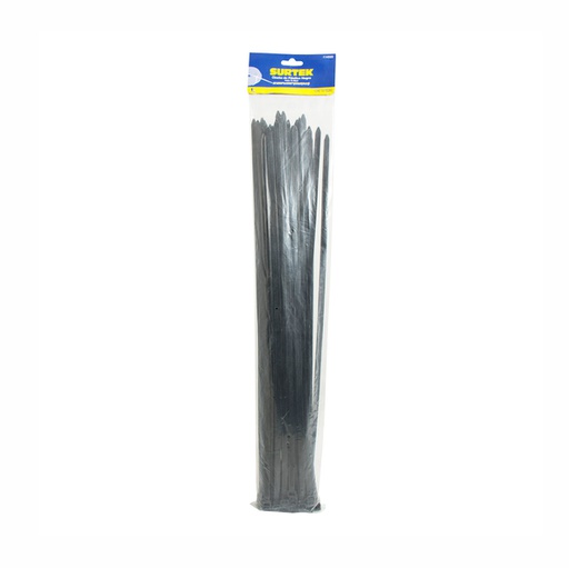 [CAB.12.166] SURTEK Fajillas plásticas negras de 203mm x 3.6mm 50 piezas