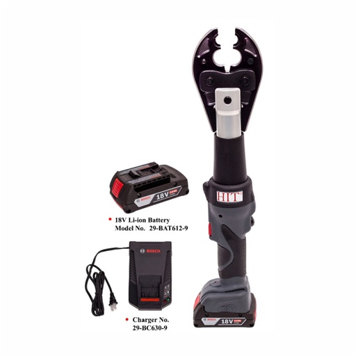 [HER.01.084] [29-CTBG] HIT Remachadora de 6 toneladas de batería con cabeza giratoria de 180°para cables de cobre y aluminio de 12 AWG a 2/0 AWG