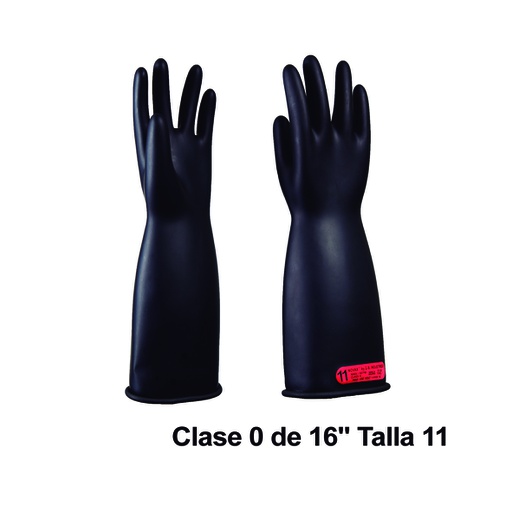 [HER.05.074] NOVAX Guantes de protección de hule 16", clase 0, hasta 1000Vac, talla11