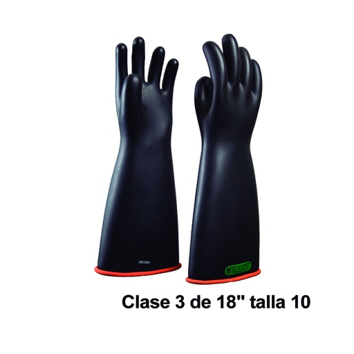 [HER.05.079] [MIU-Q46Y-10] NOVAX Guantes de protección de hule 18", clase 3, hasta 26500Vac, talla10