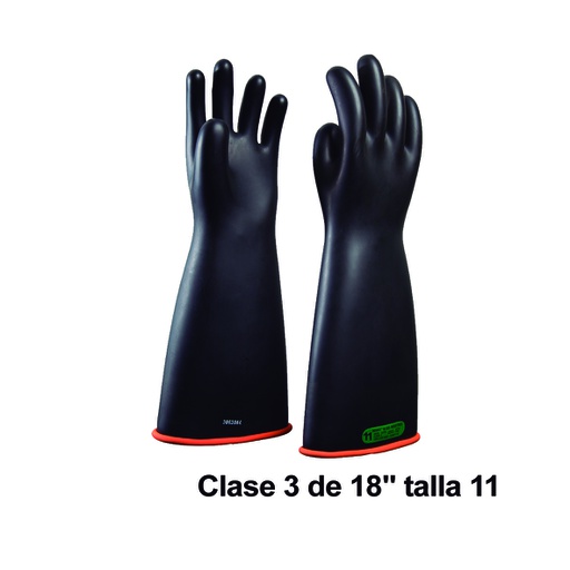 [HER.05.080] NOVAX Guantes de protección de hule 18", clase 3, hasta 26500Vac, talla11