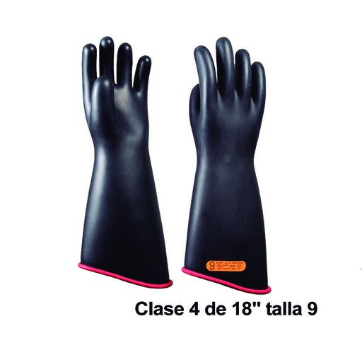 [HER.05.081] NOVAX Guantes de protección de hule 18", clase 4, hasta 36000Vac, talla9