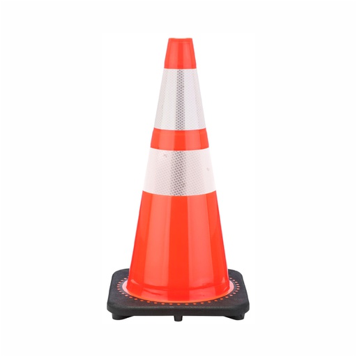 [HER.09.003] [137462] Cono de tráfico 28" anaranjado de PVC resistente con collar reflectivo